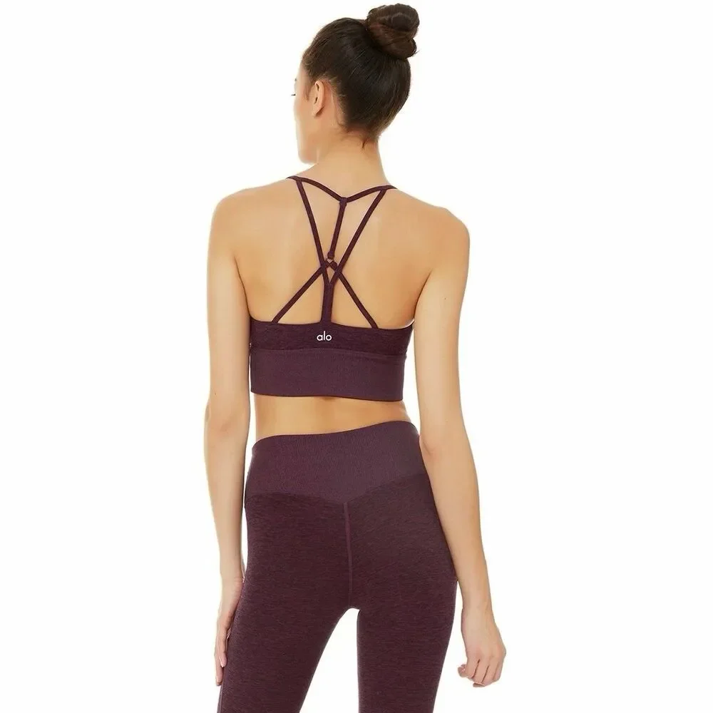 Alo Yoga ALOSOFT LAVISH SPORTS BRA TOP SIZE S STRAPPY BACK